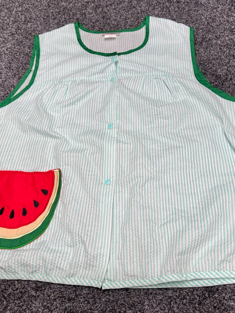 CW Classics Grandma Sleeveless Smock Watermelon Pocket Cottagecore Tunic Light
